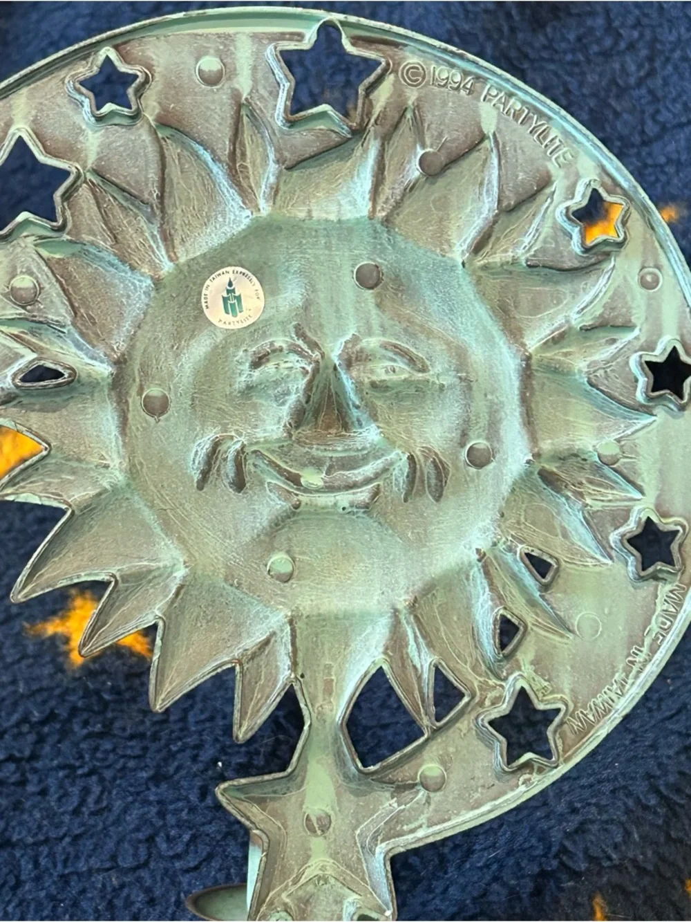 Vintage 90s Celestial Candle Holder PartyLite Sun Wall Sconce Whimsigoth Witchy - Picture 7 of 9